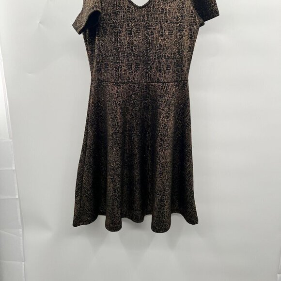 Rolla Coster Women's Short Sleeve A-Line Dress Black/Gold Size Small Above Knee - Picture 5 of 8